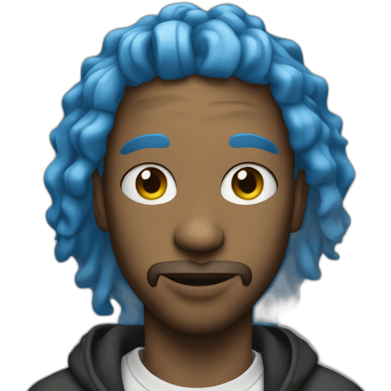 A rapper guy with blue hair emoji