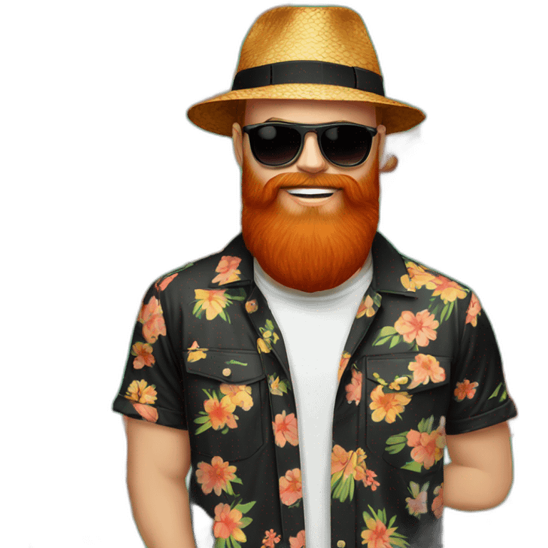 bright-red-beard-wearing-a-floral-shirt-and-wearing-black-sunglasses-and-a-bucket-hat emoji