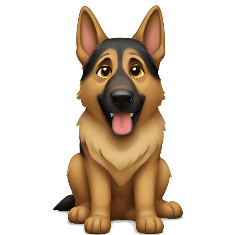 German shepherd eating food emoji