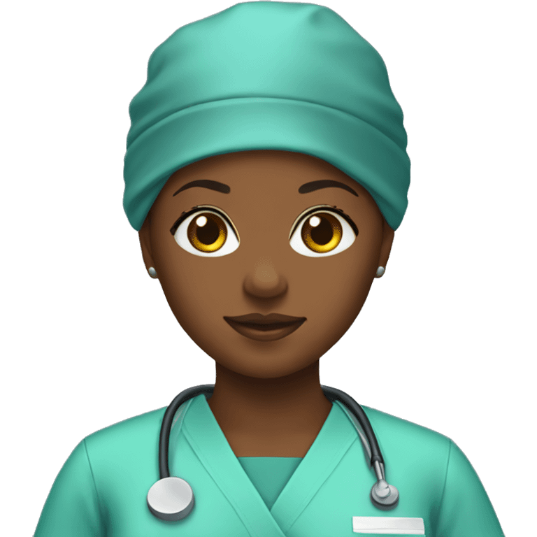 Young black woman surgeon emoji