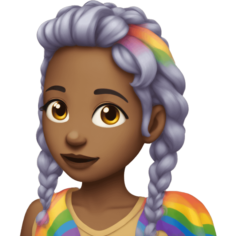 Girl with rainbow hair  emoji