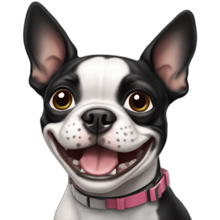 Boston terrier smiling emoji