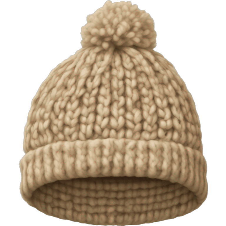 Beige knitted wool cap piece of clothing emoji