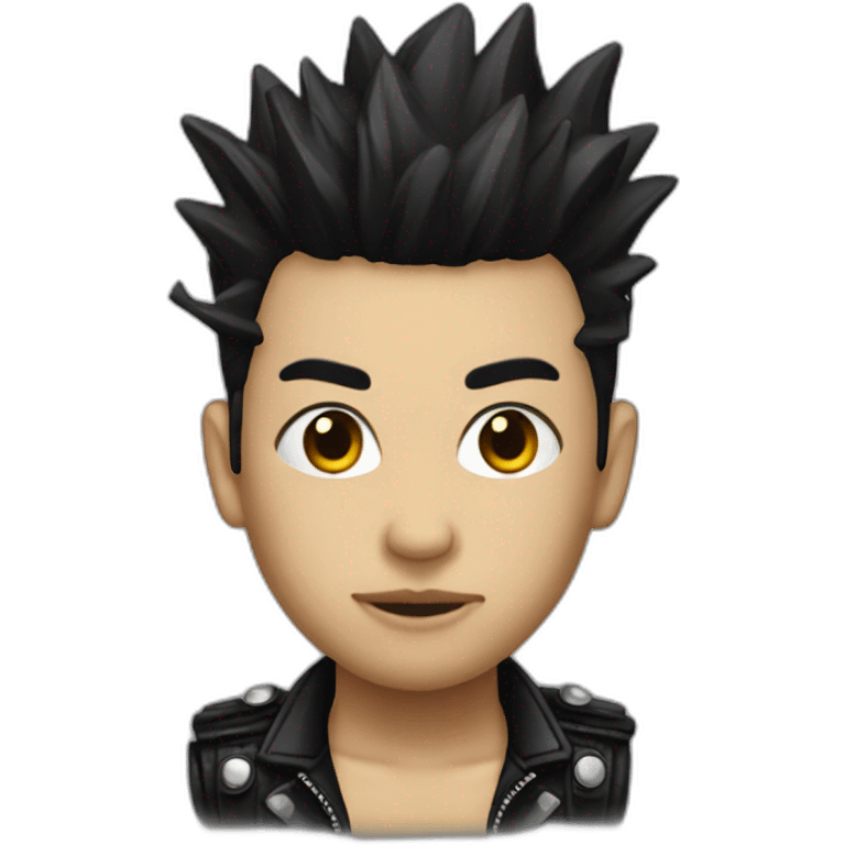 Punk with black short hair emoji