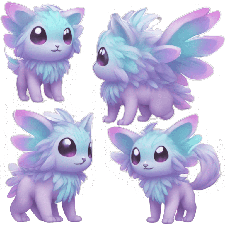 Shiny Shy Cool Colorful Pastel beautiful fantasy Kawaii Ethereal Sona Fakemon-animal Full Body emoji