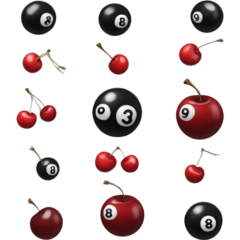 8 ball cherries emoji