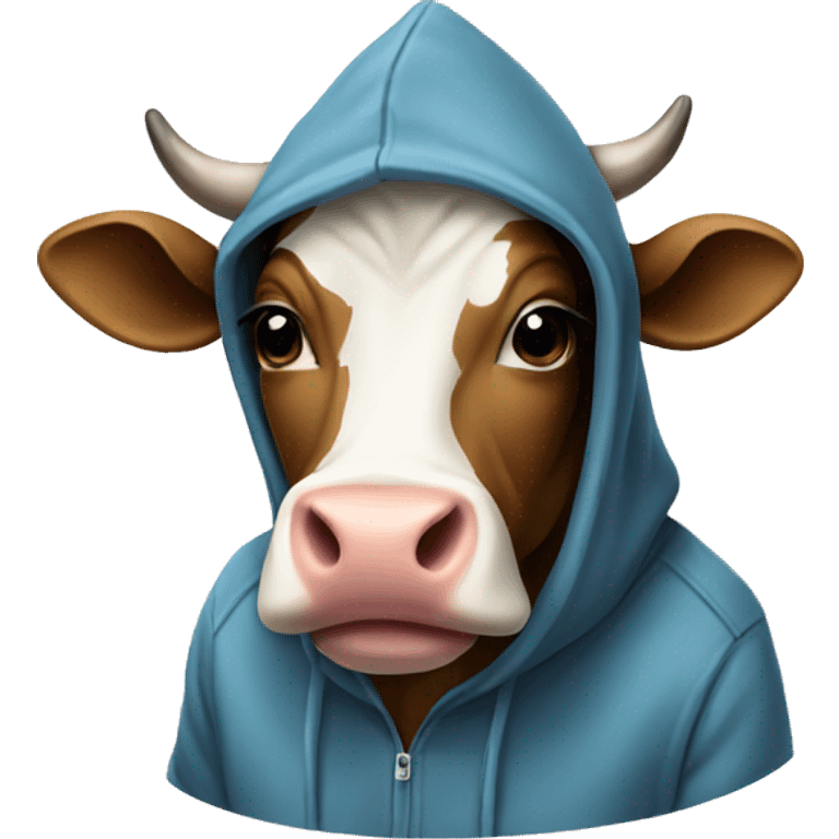 Cow wearing hoodie  emoji