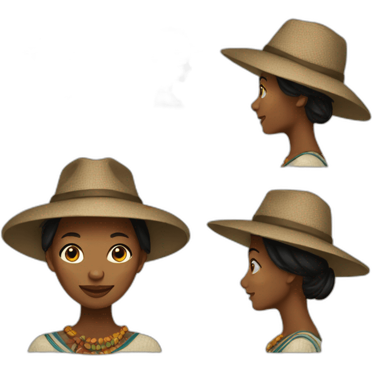 Lesotho woman with hat emoji