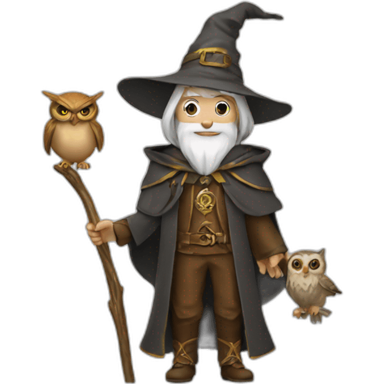 A wizard with an owl emoji