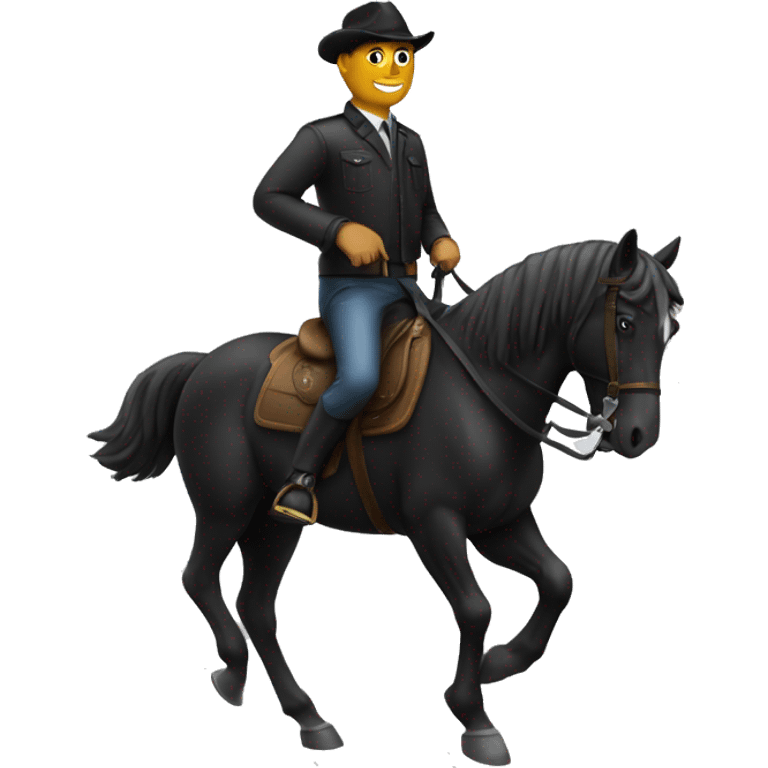 Un homme noir sur un cheval emoji