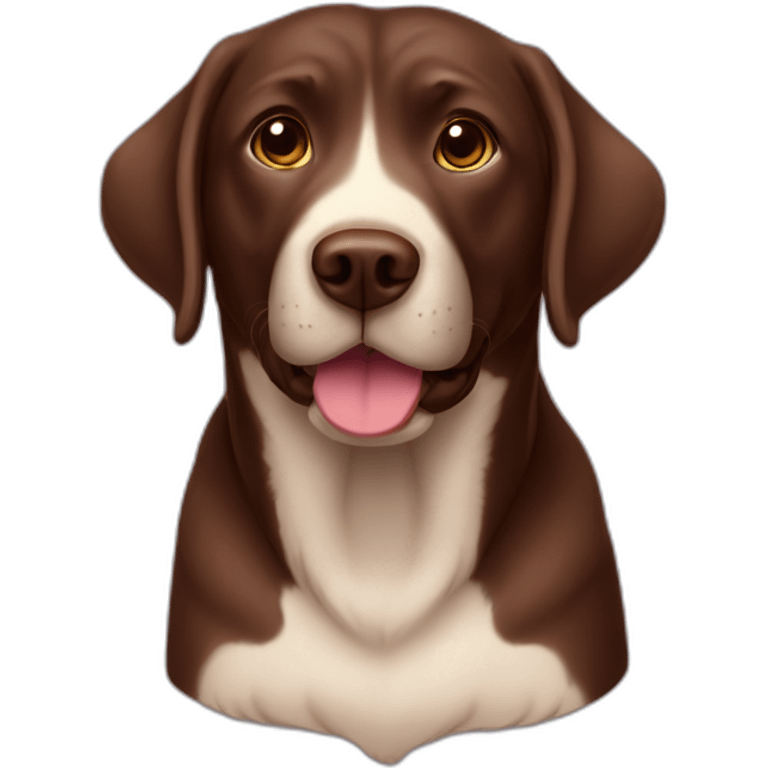 Chocolate labradador with name “Haru” emoji