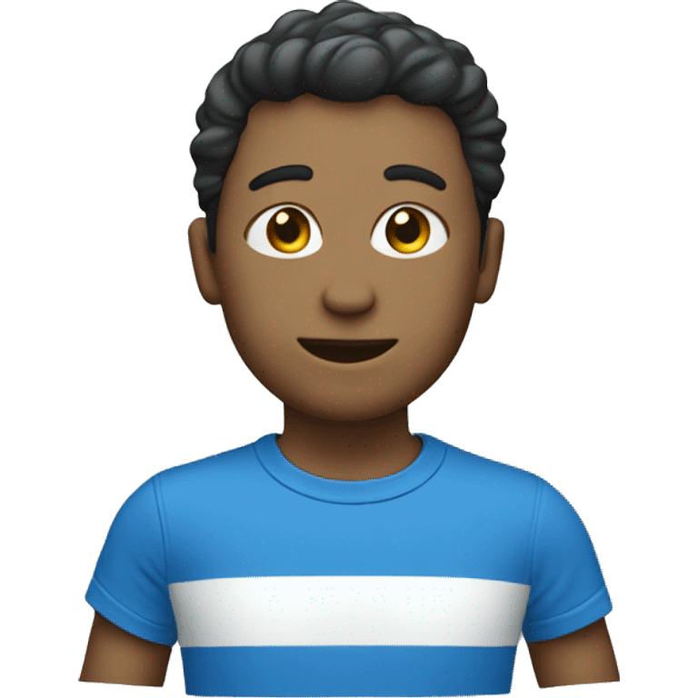 blue t-shirt with white stripe emoji