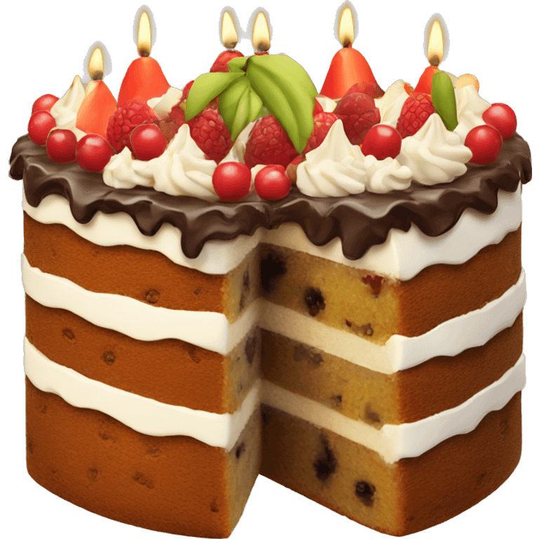 Birthday fruit cake emoji