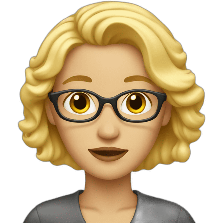 Blonde woman writer emoji