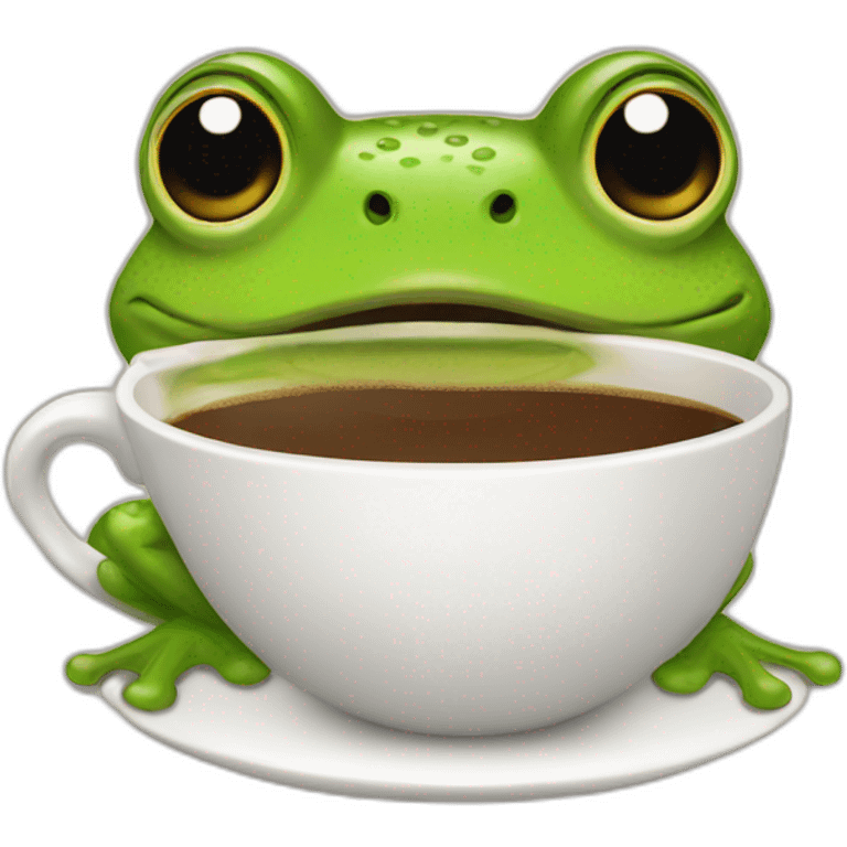 a frog drinking coffee emoji