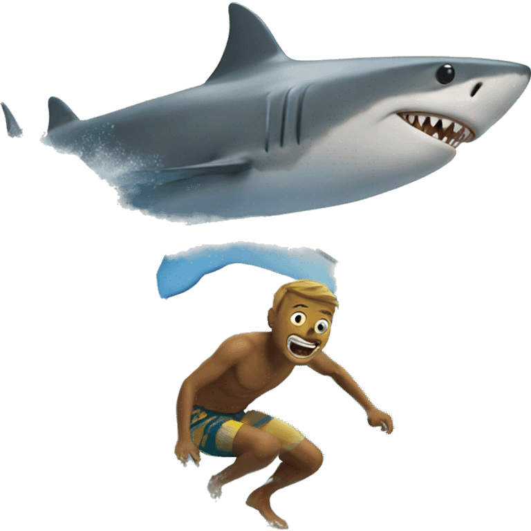 Shark surfing emoji