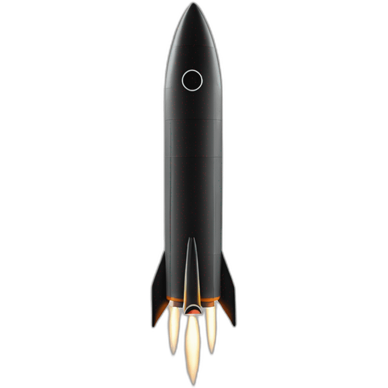 Rocket spacial black line fine emoji