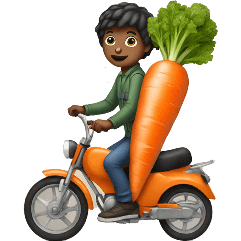 boy riding a carrot emoji