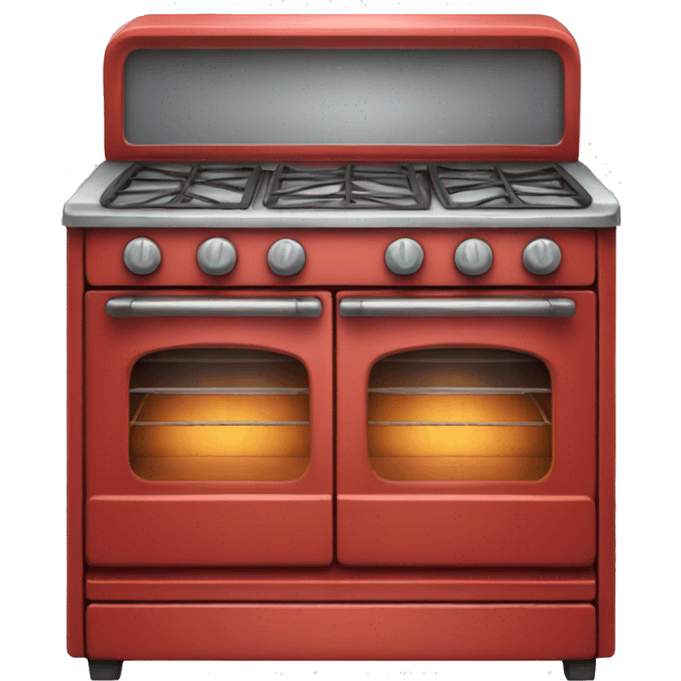 Realistic red vintage oven emoji