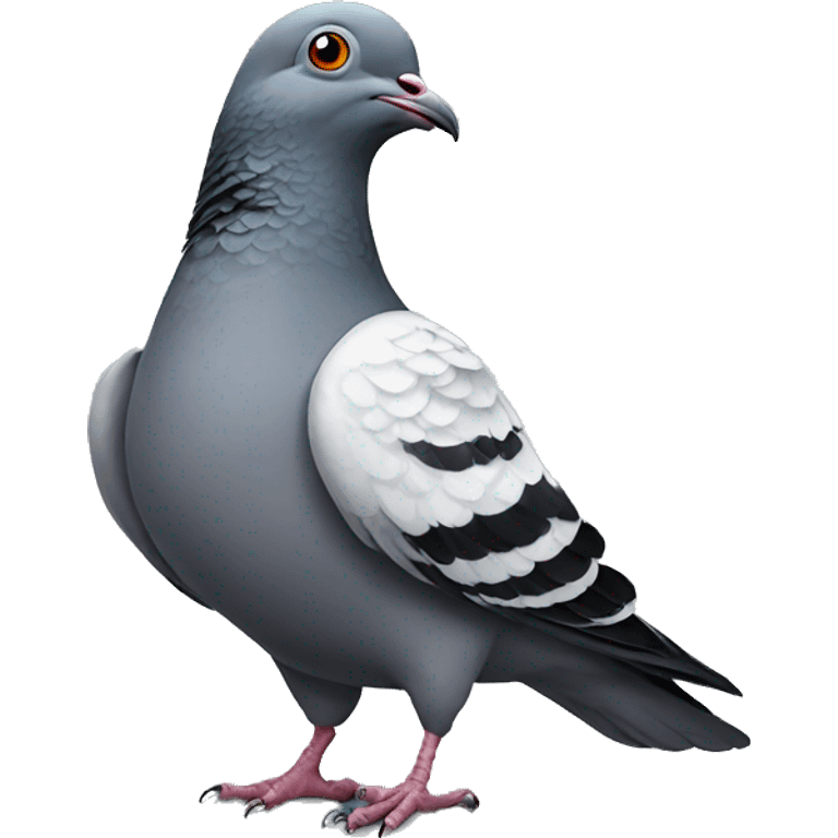 Pigeon wearing pigeon emoji