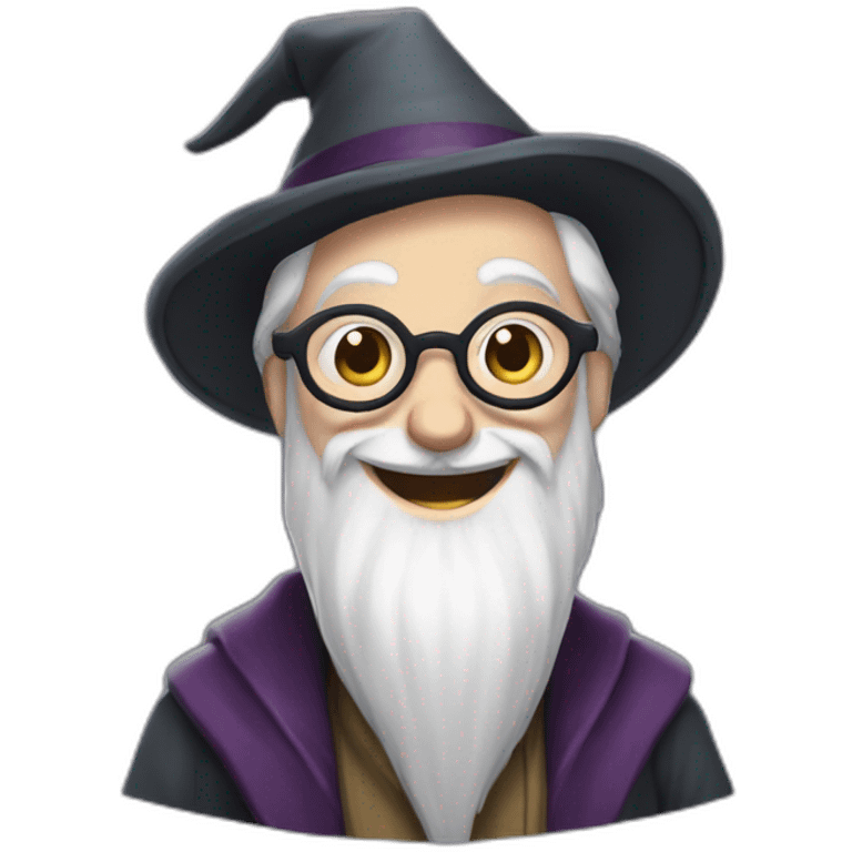 Albus dumbledore with glasses and purooe clothes laughing emoji