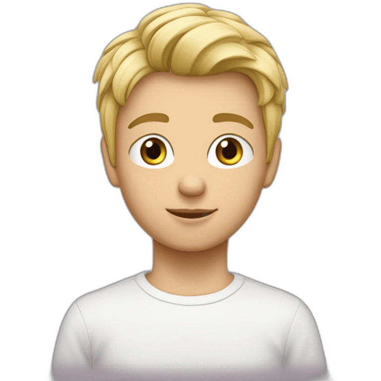 Jeune garçon  yeux verts cheveux blond emoji