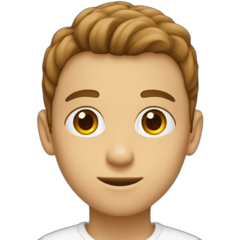 smooth hair with hazelnut coloured eyes boy coding emoji