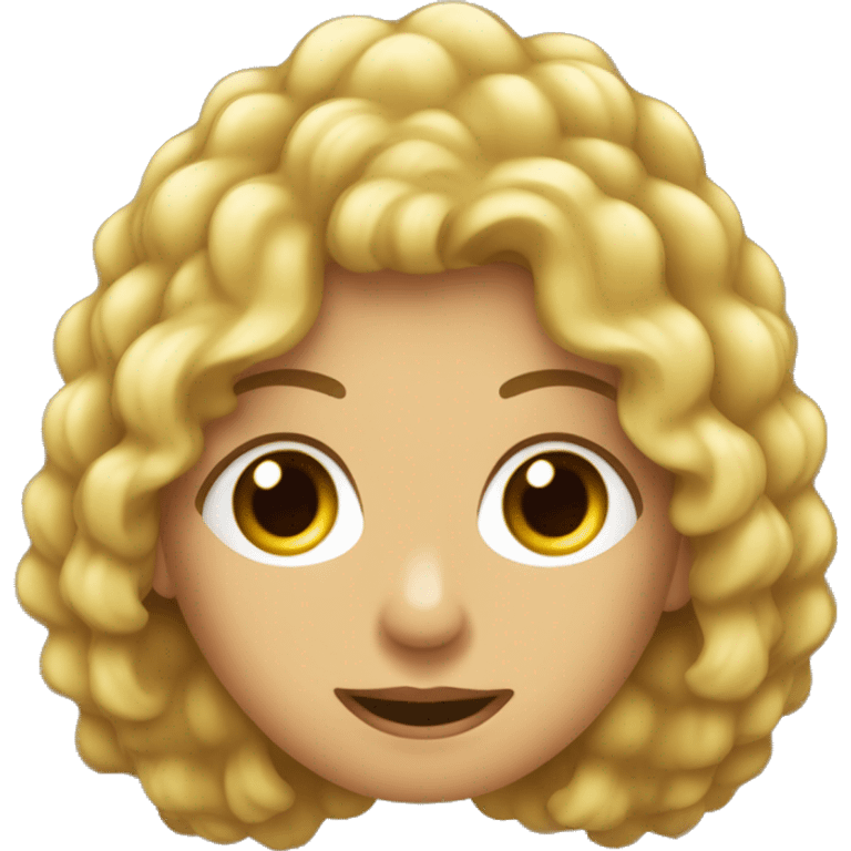 Garota do cabelo ondulada e pele branca com os olhos apaixonados  emoji