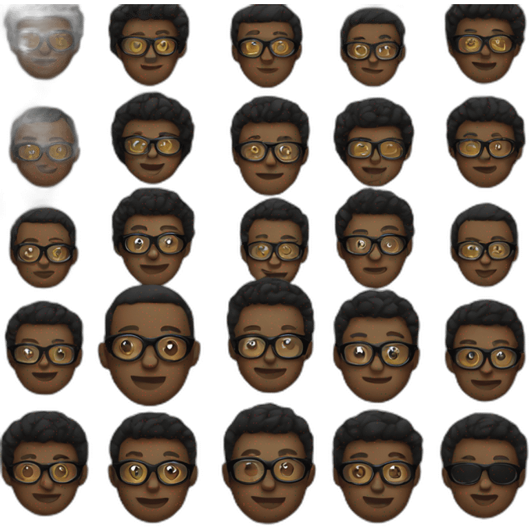 black emojis with glasses emoji