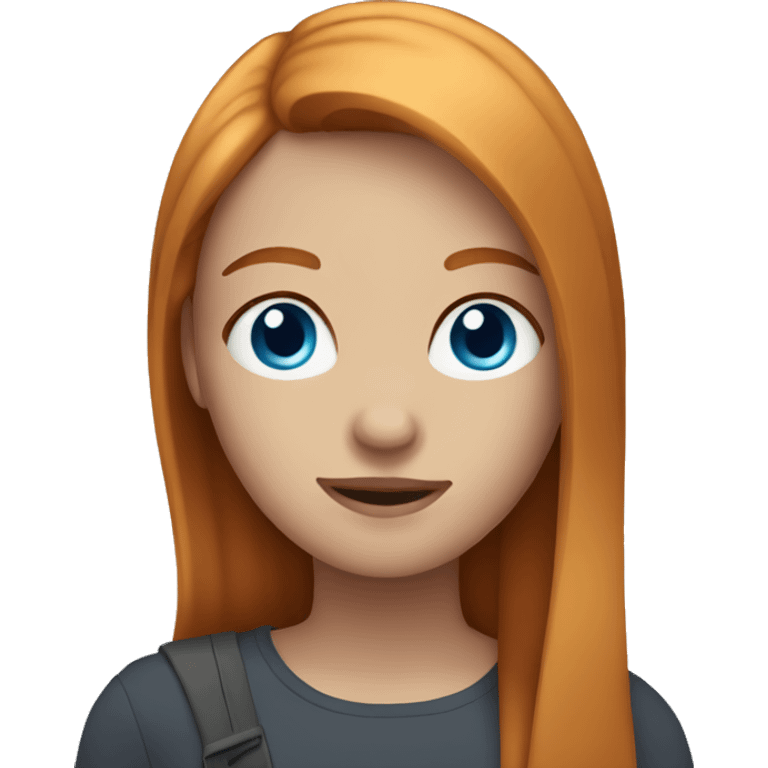 Girl with straight ginger hair and blue eyes emoji