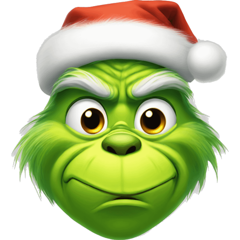 Grinch wearing a Christmas hat  emoji