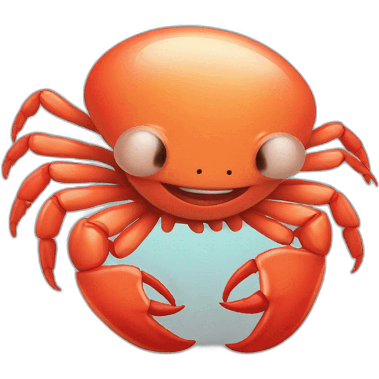 Happy cute Shrimps crabs comic manga style emoji