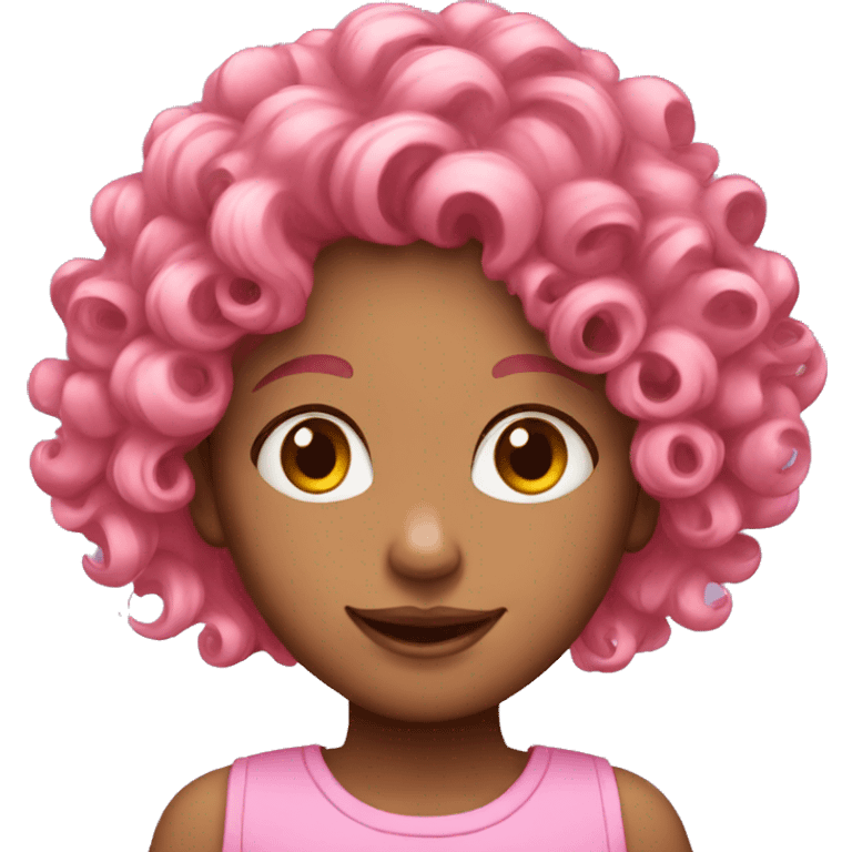 curly pink hair girl emoji