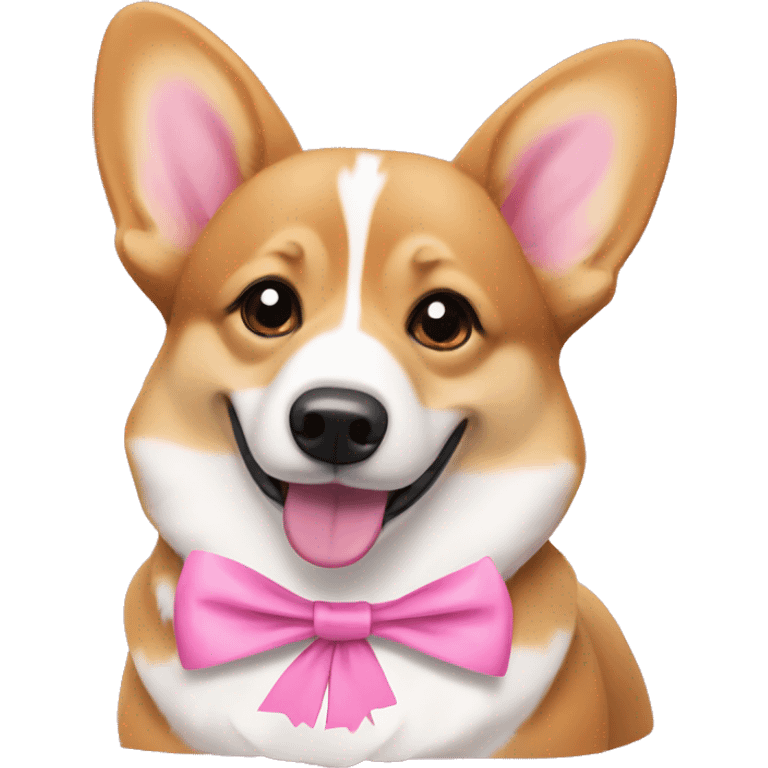 american corgi with pink bow collar emoji