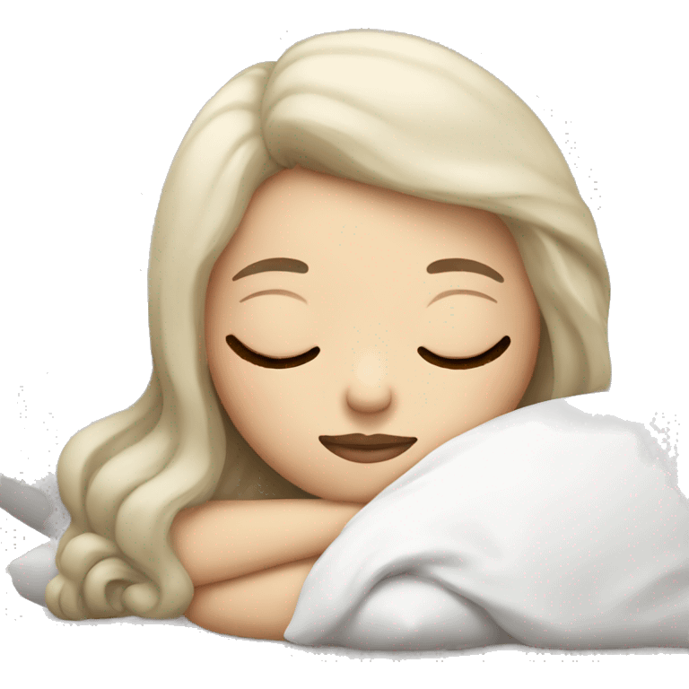 white skin girl sleeping emoji