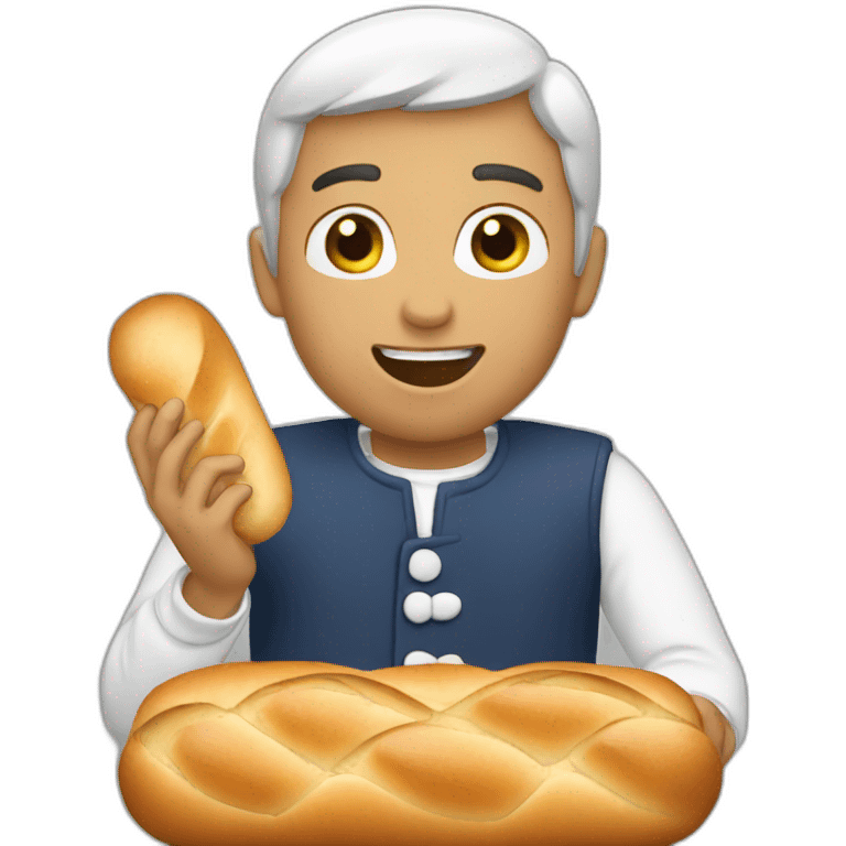 French eating bread emoji