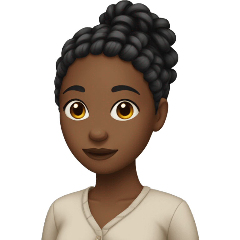 Black girl with braids emoji