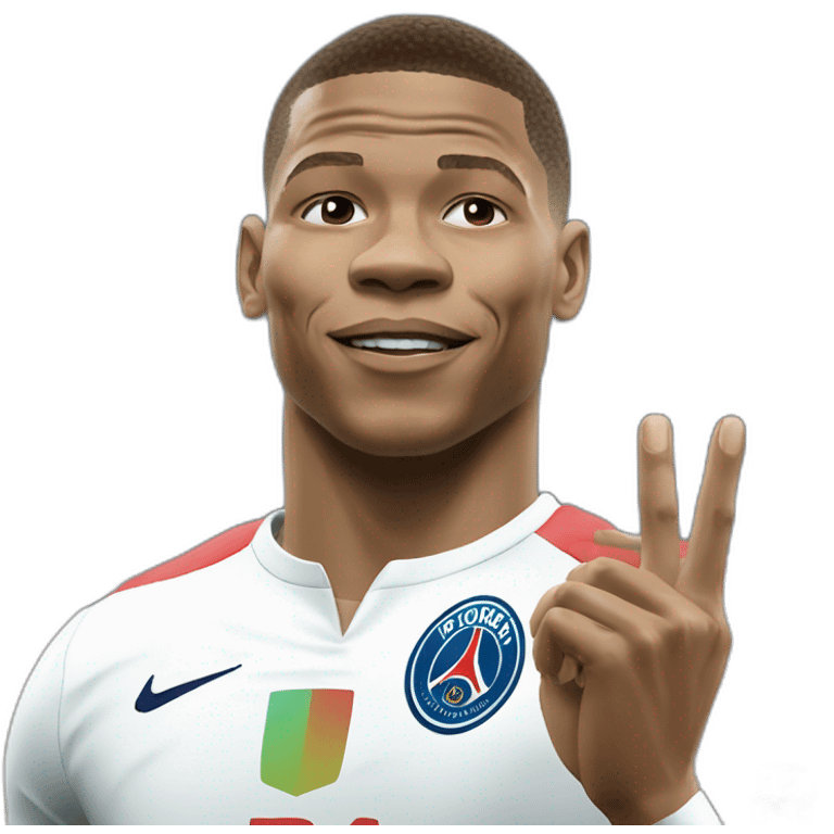 mbappé faisant un doigt d'honneur emoji