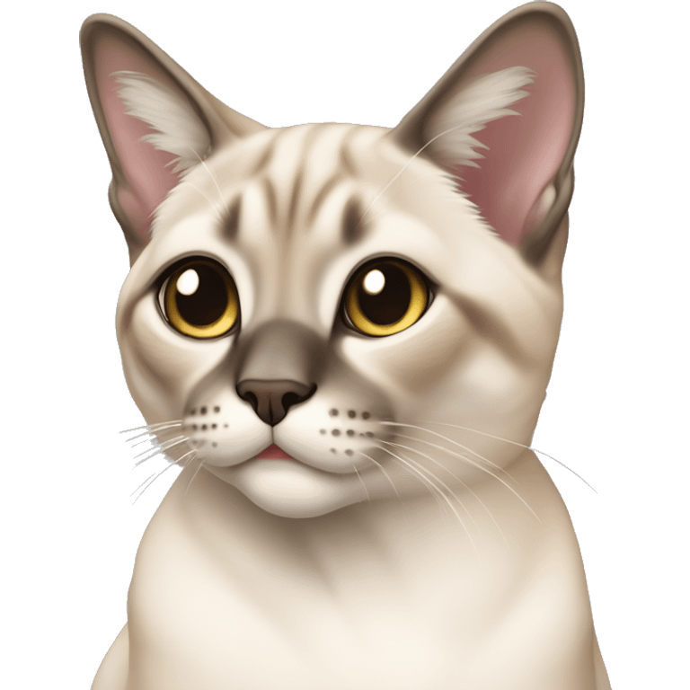 chubby lynx-point siamese cat sitting emoji