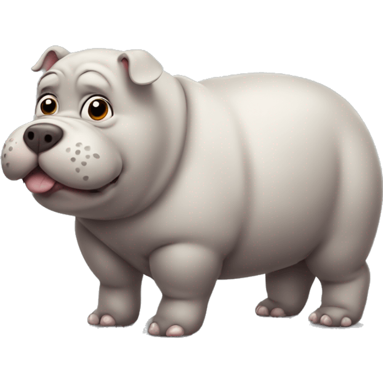 chubby dog hippo with a belly emoji