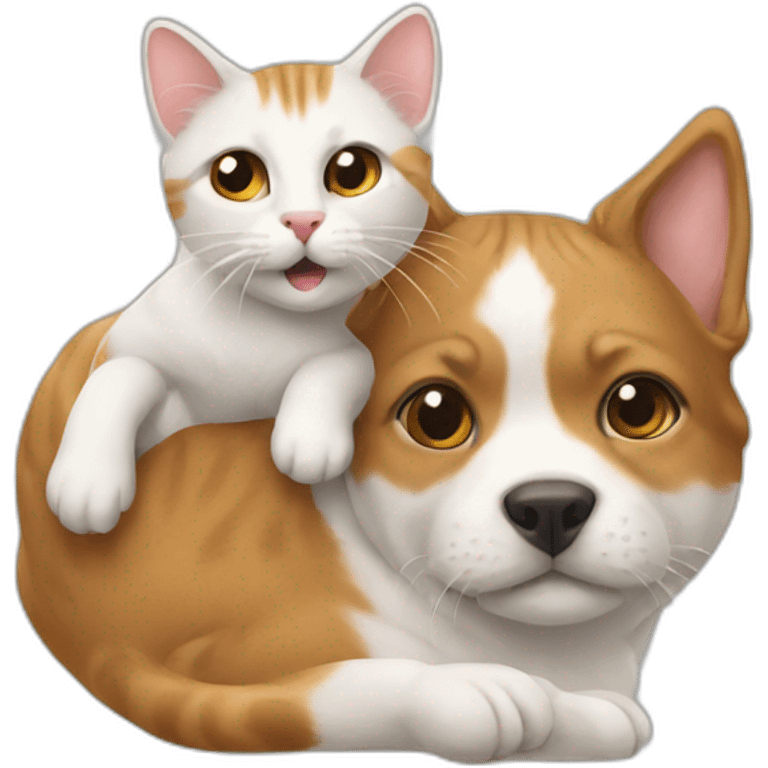 Cat on a dog emoji