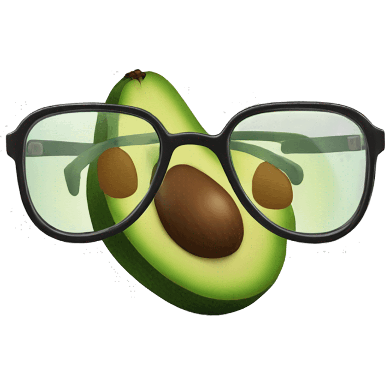 Avocado with big glasses emoji