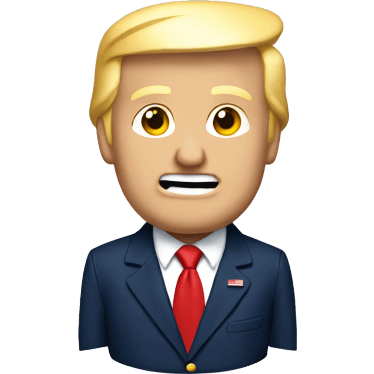 Donald Trump with navy suit and red tie  emoji