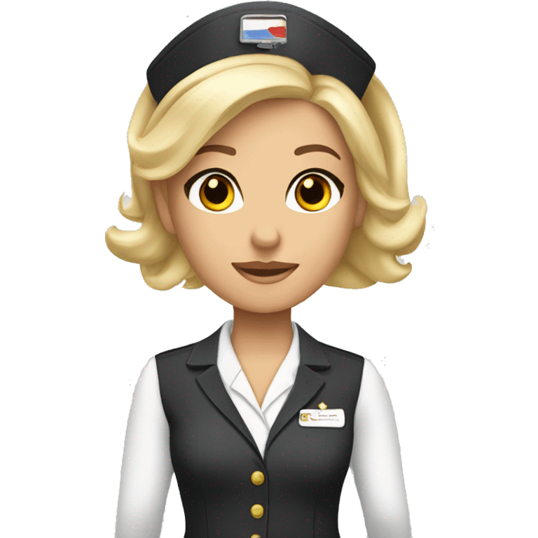 flight attendant blonde brown eyes emoji