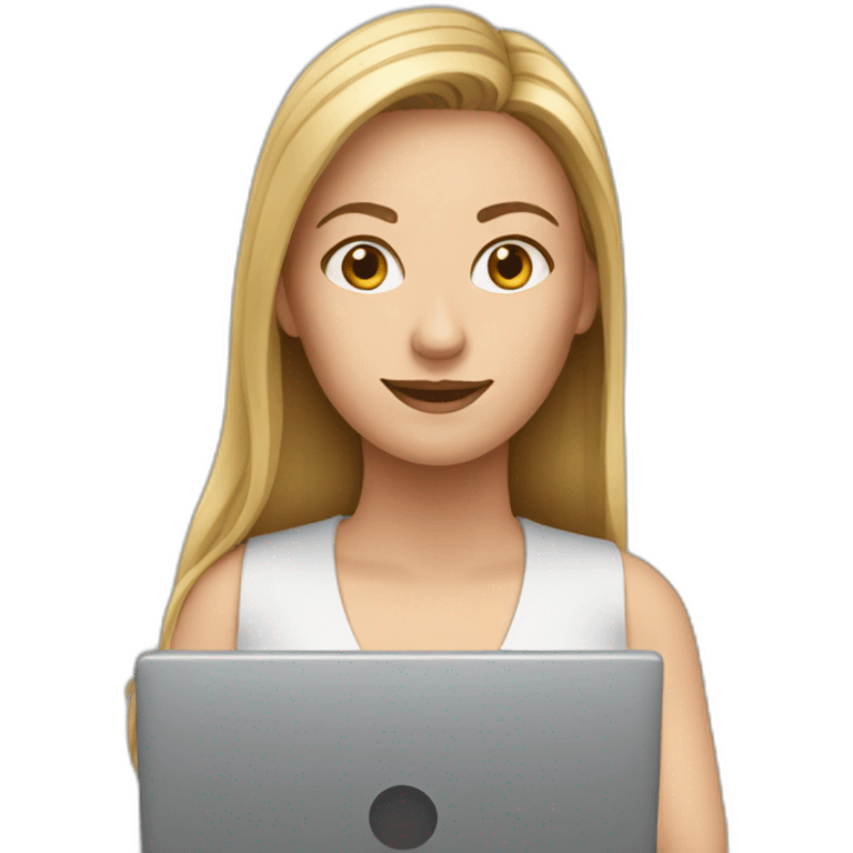 a white woman with laptop emoji