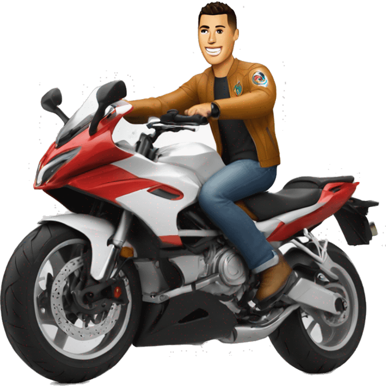 Ronaldo sur une moto emoji