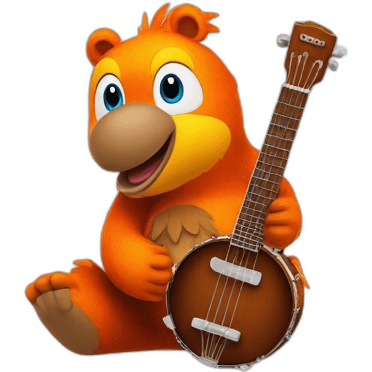 Banjo and Kazooie Nintendo, brown bear, orange bird emoji