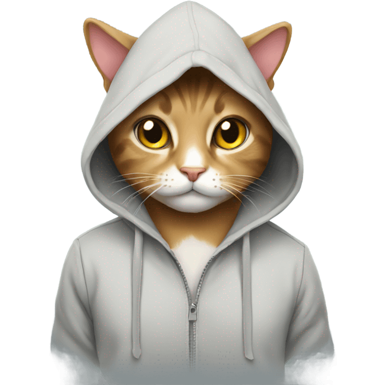 Cat with hoodie  emoji