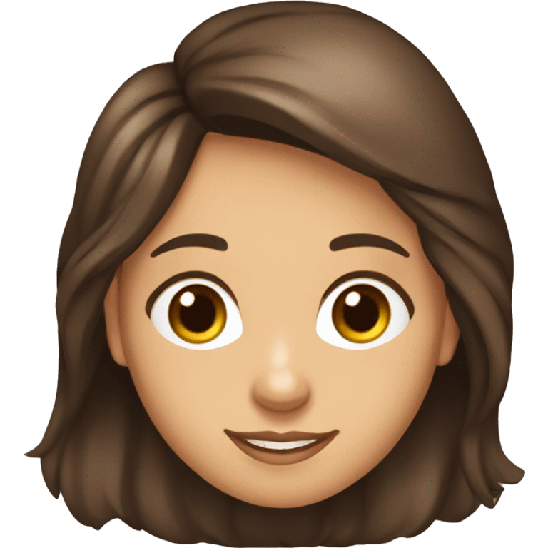 una chica que es maestra de primaria de pelo marron oscuro ondulado  largo joven emoji