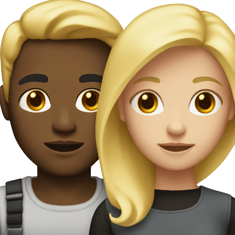 blonde and dark-skinned duo emoji